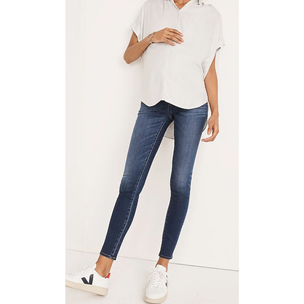 Madewell Womens Jeans 32 Blue Denim Maternity Skinny Over The Belly Stretchy - Picture 2 of 12